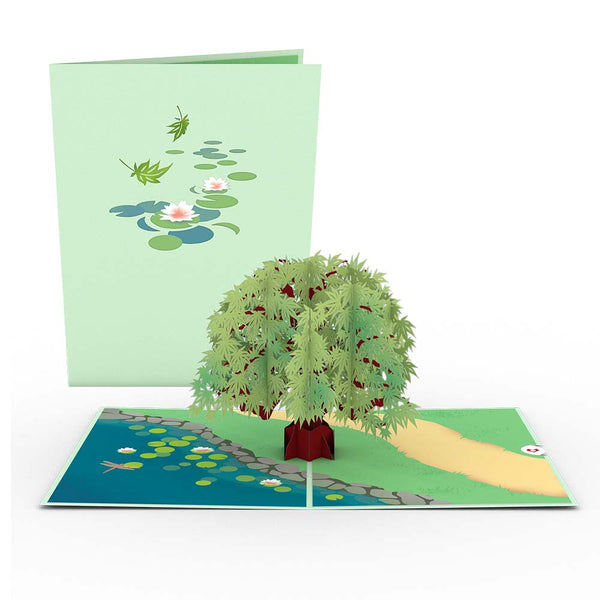 i love pop Green Maple Tree Pop-Up Card