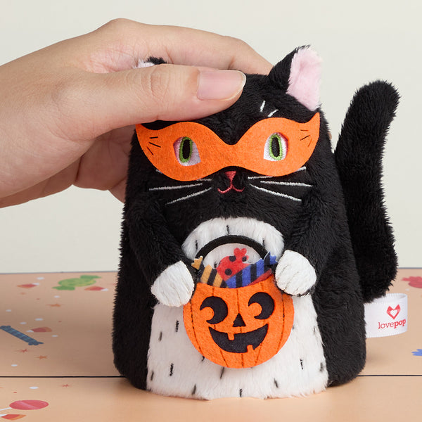 I Love Pop Halloween Cat Plushpop Card