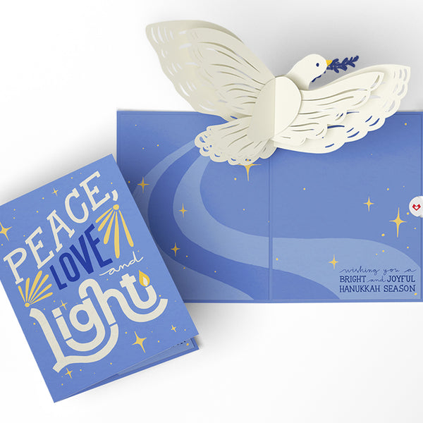 i love pop Hanukkah Dove Pop-Up Card