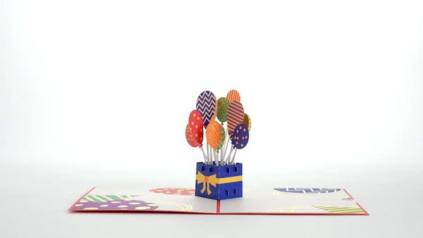 I Love Pop Happy Birthday Balloons Pop-up Card