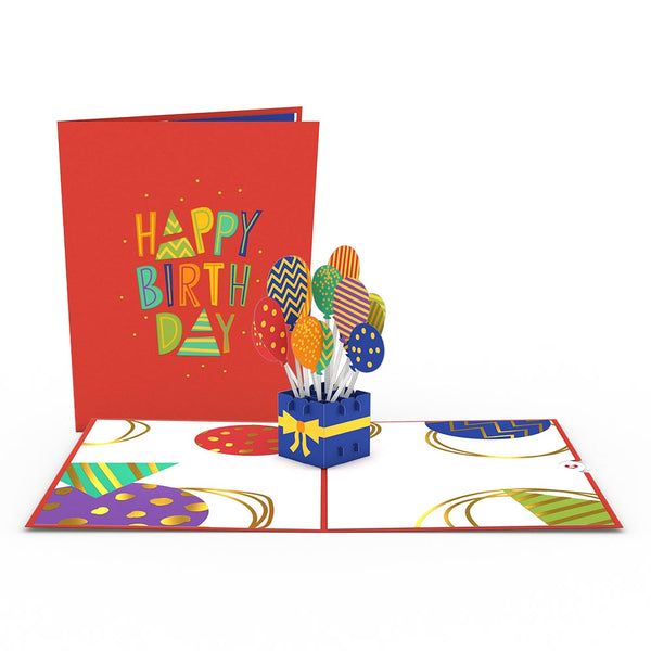 i love pop Happy Birthday Balloons pop-up card