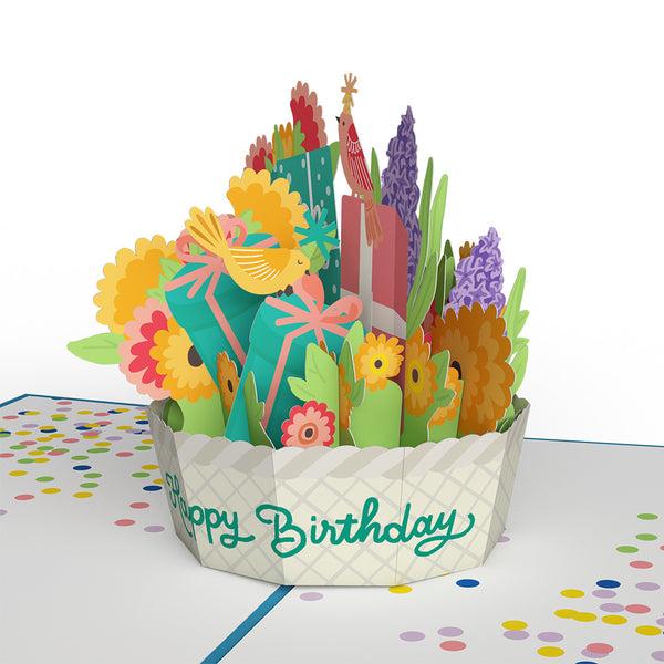 I Love Pop Happy Birthday Basket Pop-Up Card