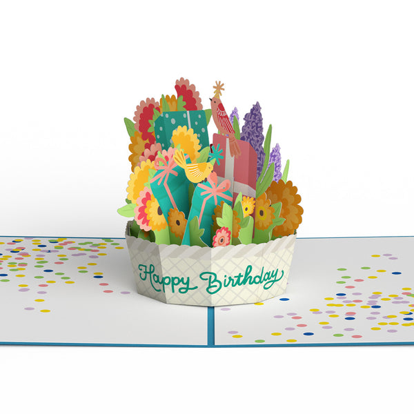 I Love Pop Happy Birthday Basket Pop-Up Card