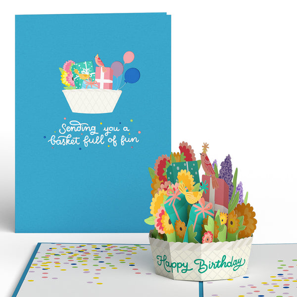 i love pop Happy Birthday Basket Pop-Up Card