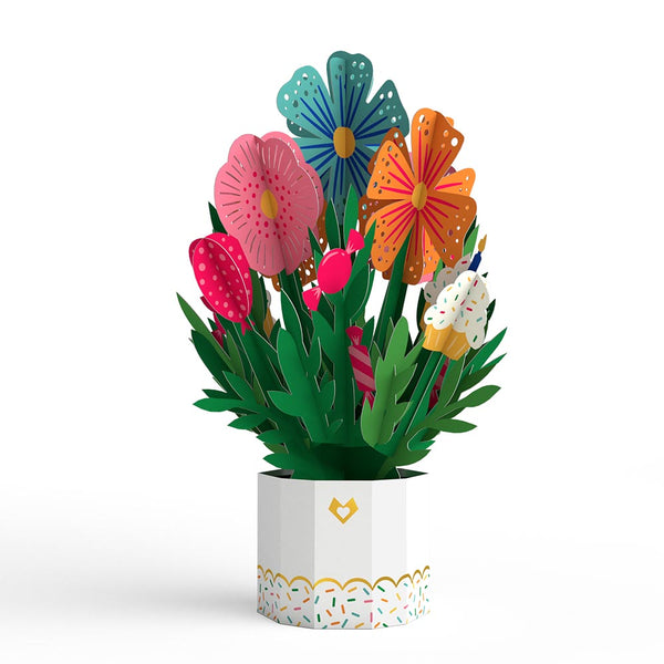 I Love Pop Happy Birthday Card With Mini Bouquet