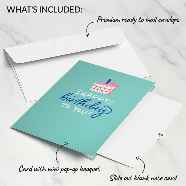 I Love Pop Happy Birthday Card With Mini Bouquet