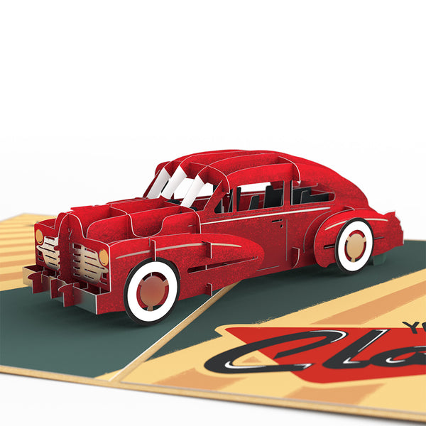 I Love Pop Happy Birthday Classic Car Pop-Up Card