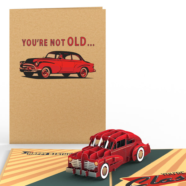 i love pop Happy Birthday Classic Car Pop-Up Card