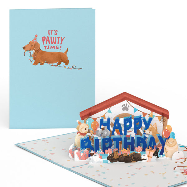 i love pop Happy Birthday Dogs Pop-Up Card