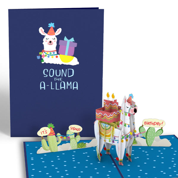 i love pop Happy Birthday Llama Pop-Up Card