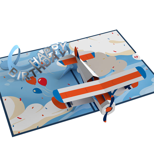 I Love Pop Happy Birthday Plane Pop-Up Card