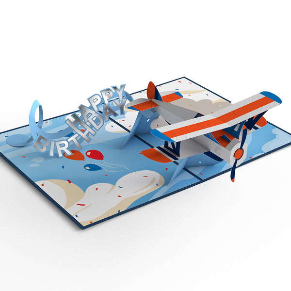 I Love Pop Happy Birthday Plane Pop-Up Card