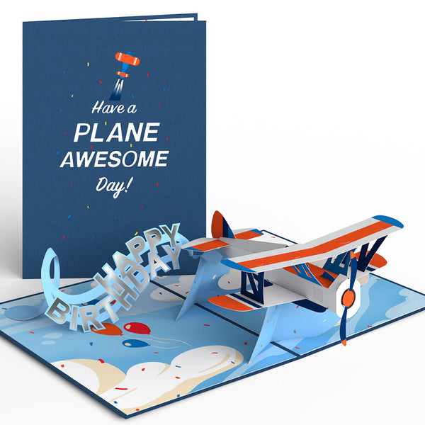 i love pop Happy Birthday Plane Pop-Up Card