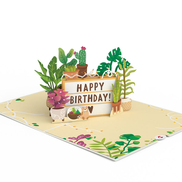 I Love Pop Happy Birthday Plants Pop-Up Card