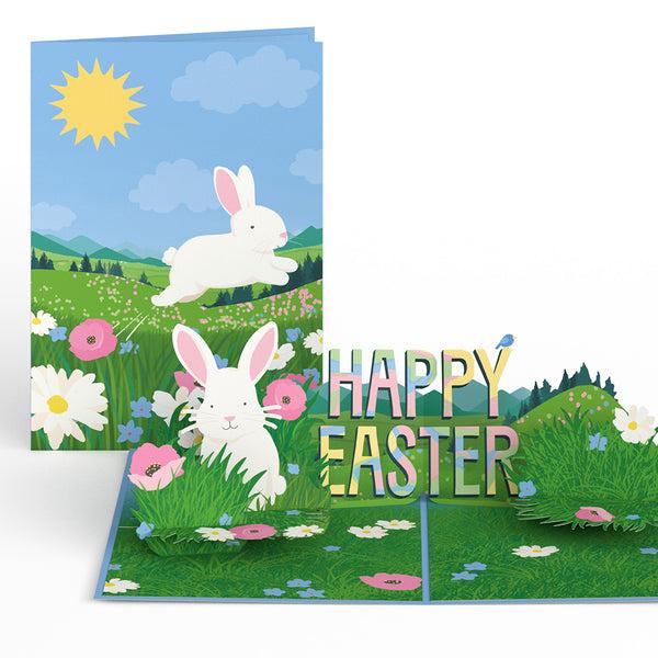 i love pop Happy Easter Spring Meadow Pop-Up Card
