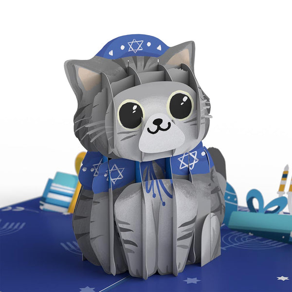 I Love Pop Happy Hanukkah Cat Pop-Up Card