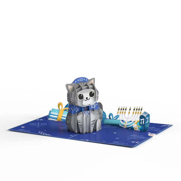 I Love Pop Happy Hanukkah Cat Pop-Up Card
