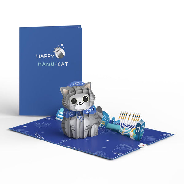 i love pop Happy Hanukkah Cat Pop-Up Card