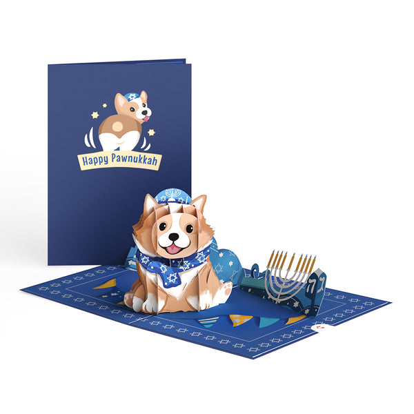 i love pop Happy Hanukkah Dog Pop-Up Card