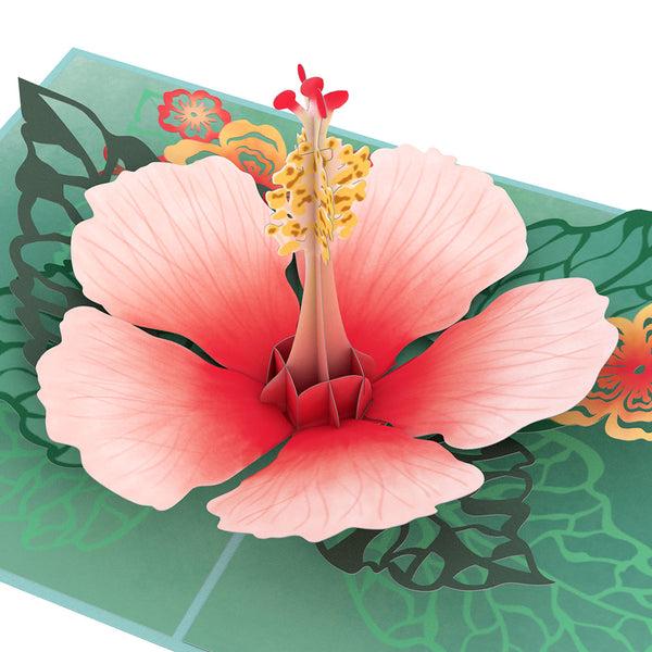 I Love Pop Hibiscus Bloom Pop-Up Card