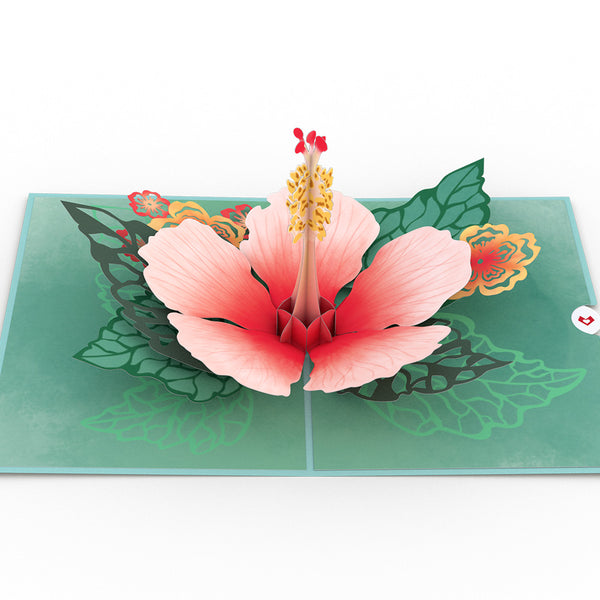I Love Pop Hibiscus Bloom Pop-Up Card