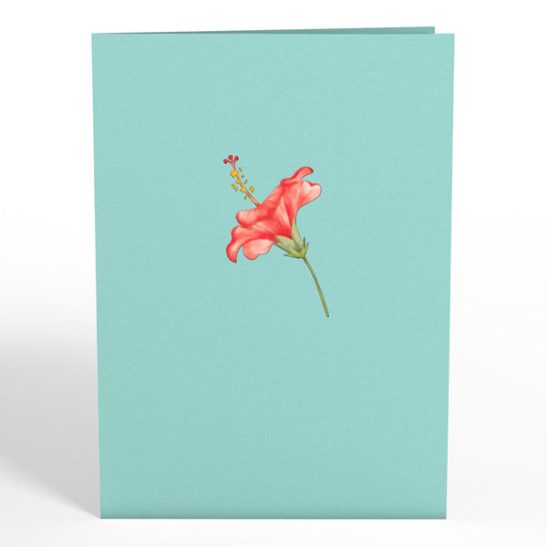 I Love Pop Hibiscus Bloom Pop-Up Card
