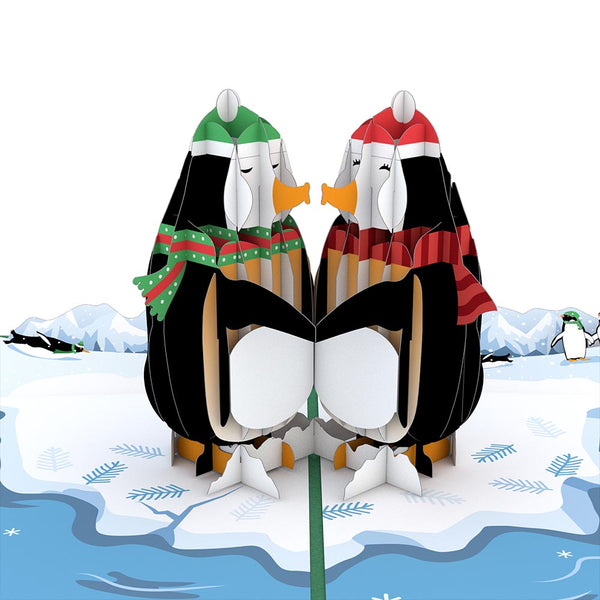 I Love Pop Holiday Penguins Pop-Up Card