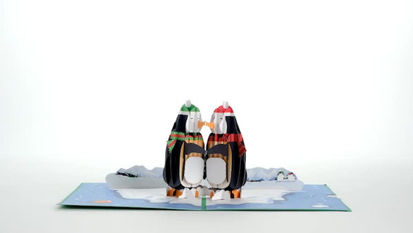 I Love Pop Holiday Penguins Pop-Up Card