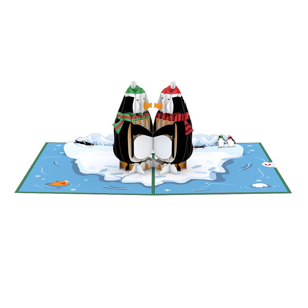 I Love Pop Holiday Penguins Pop-Up Card