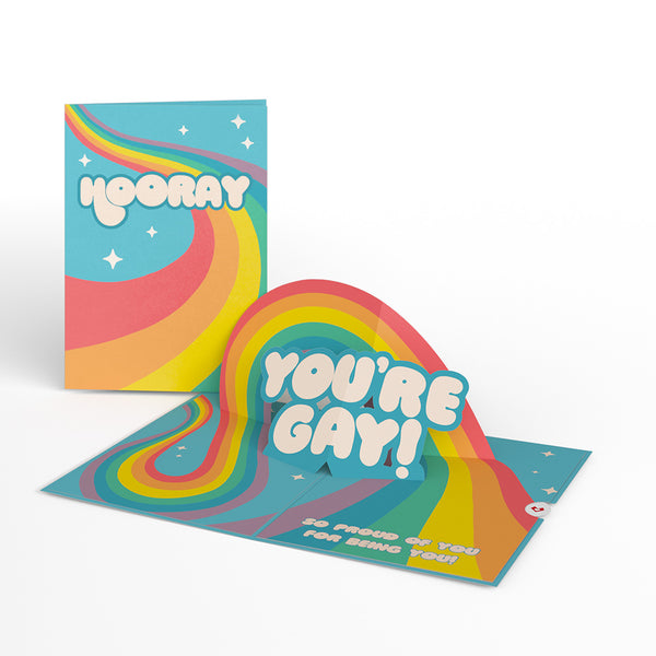 i love pop Hooray You're Gay Pop-Up Card