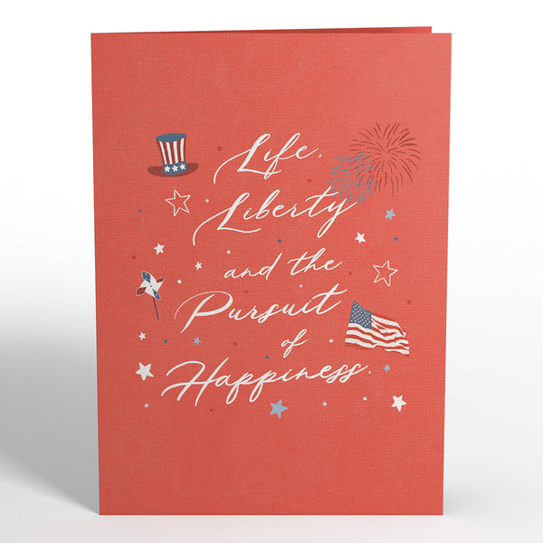 I Love Pop Land Of The Free Patriotic Pop-Up Card