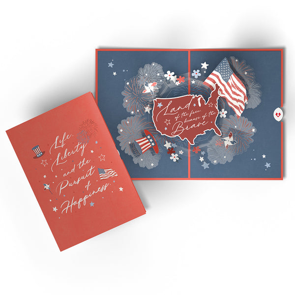 i love pop Land of the Free Patriotic Pop-Up Card