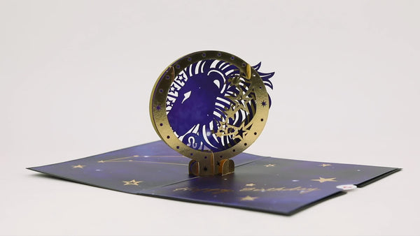 I Love Pop Leo Zodiac Birthday Pop-Up Card