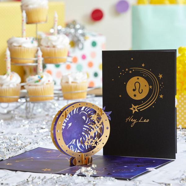 i love pop Leo Zodiac Birthday Pop-Up Card