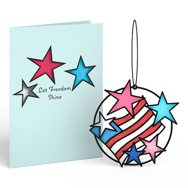 I Love Pop Let Freedom Shine Suncatcher Card