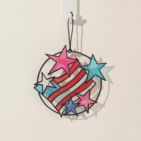 I Love Pop Let Freedom Shine Suncatcher Card