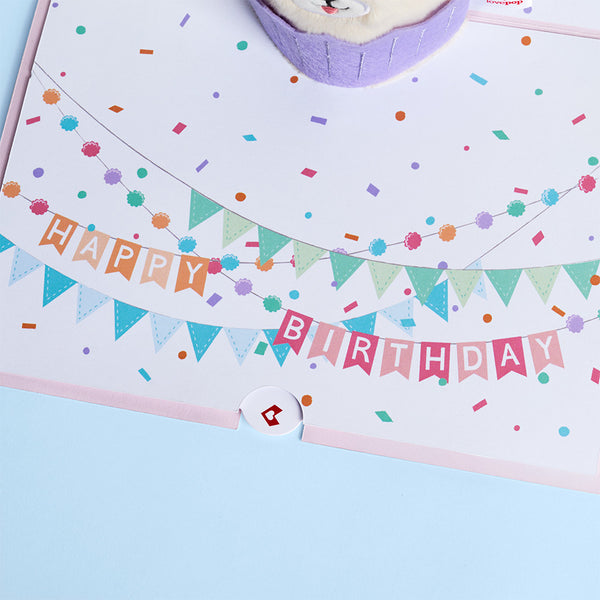 I Love Pop 'Let's Pawty' Birthday Dog Plushpop Card