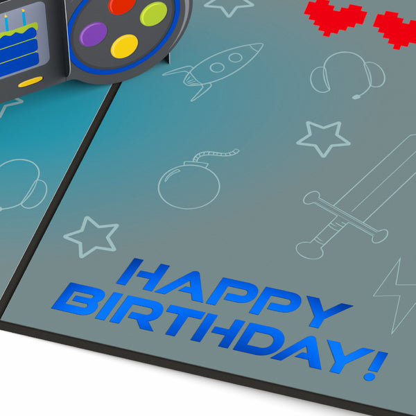 I Love Pop Leveled Up Gamer Birthday Pop-Up Card