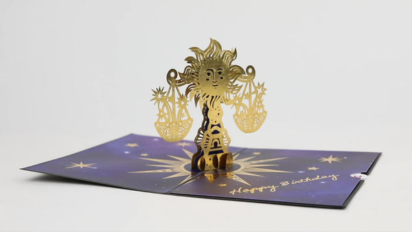 I Love Pop Libra Zodiac Birthday Pop-Up Card