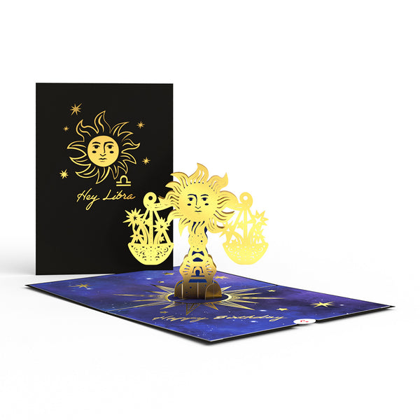 i love pop Libra Zodiac Birthday Pop-Up Card