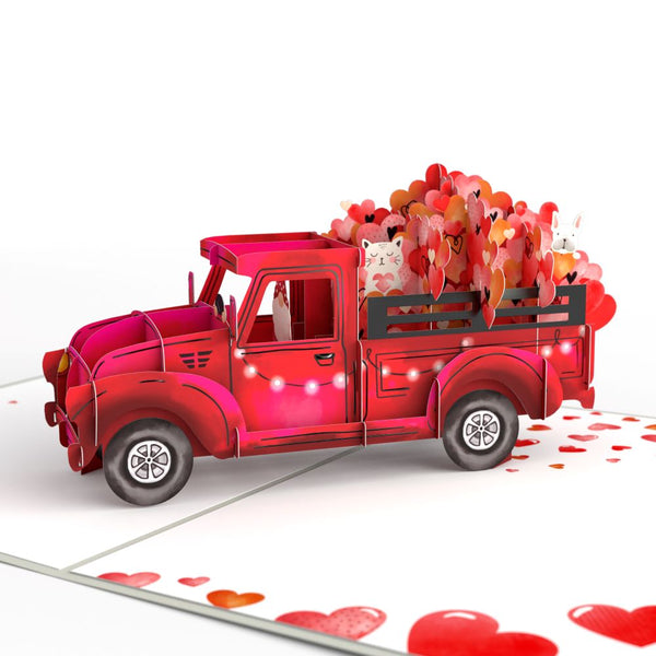 I Love Pop Love Delivery Truck Pop-Up Card