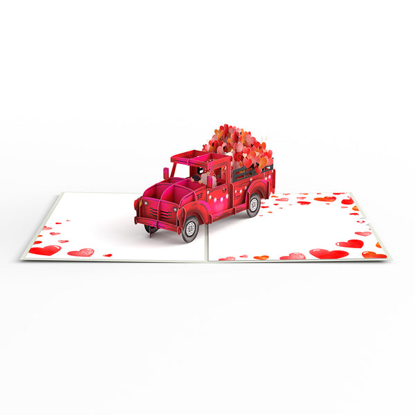 I Love Pop Love Delivery Truck Pop-Up Card