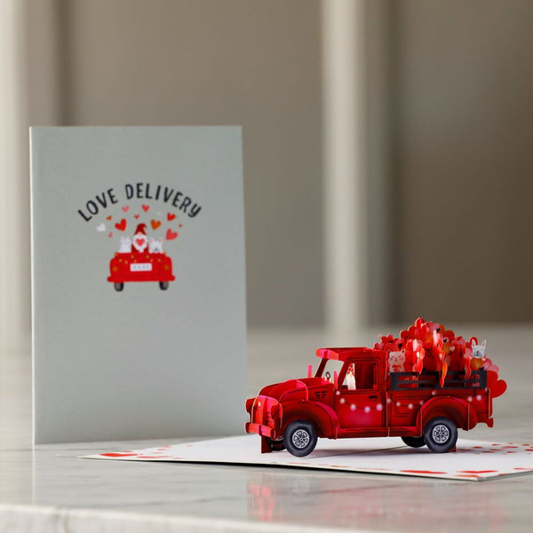 i love pop Love Delivery Truck Pop-Up Card
