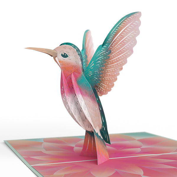 I Love Pop Lovely Hummingbird Pop-Up Card