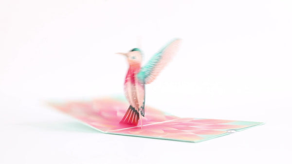 I Love Pop Lovely Hummingbird Pop-Up Card