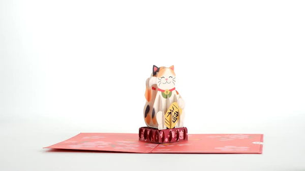 I Love Pop Lucky Cat Pop-Up Card