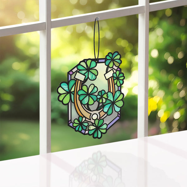 i love pop Lucky Shamrock Suncatcher Card