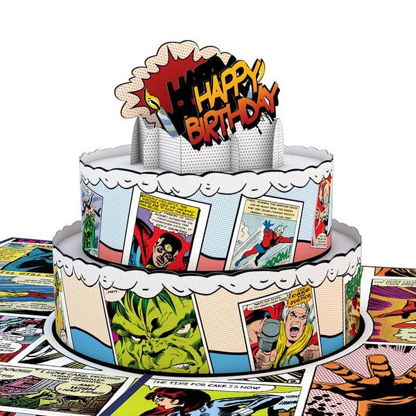 I Love Pop Marvel Comic Birthday Cake Pop-Up Card