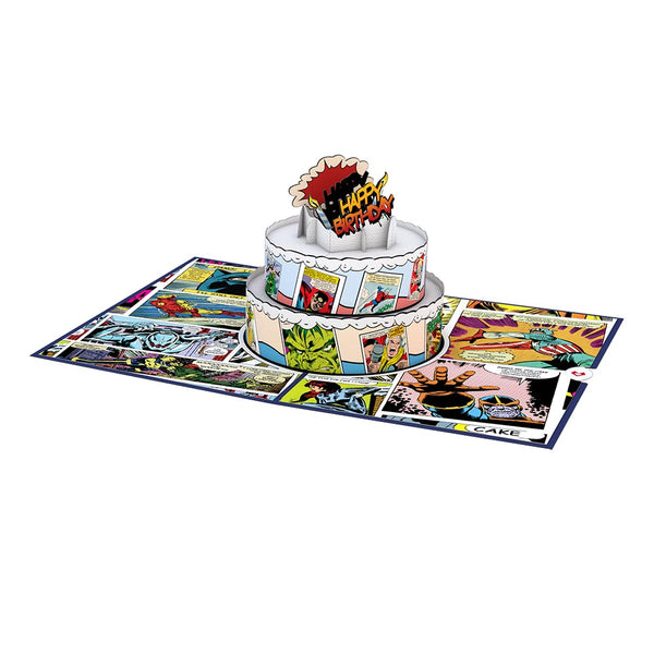 I Love Pop Marvel Comic Birthday Cake Pop-Up Card
