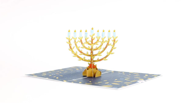 I Love Pop Menorah Pop-Up Card
